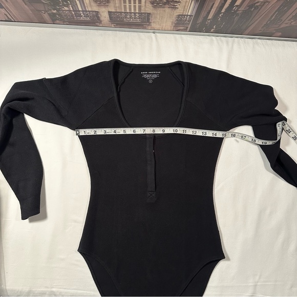 Good American Core long-sleeve women’s bodysuit size M color black. - Picture 5 of 13